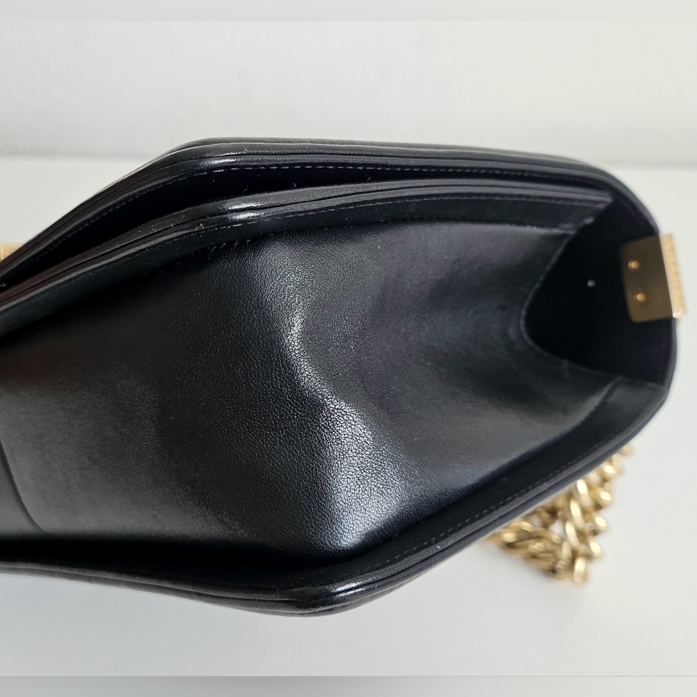 Chanel Black Lambskin Metallic Tweed Embroidered Medium Boy Bag - Picture 9 of 14